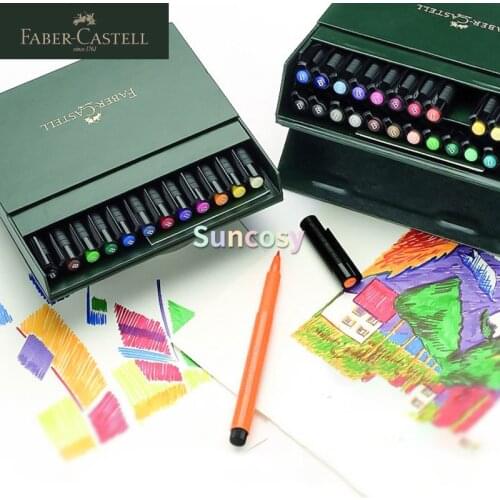 FABER CASTELL 6 12 24 48 60 Color Soft Head Mark Pen, PITT Fine Art Watercolor Pen Head,illustration Cartoon Design Hand-painted