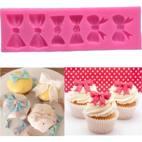 Bow-shaped Cake Mold Chocolate Clay Flip Sugar Decoration Plastic Silicone Mold