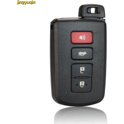 Jingyuqin 10pcs Remote Car Key Shell for Toyota Avalon Camry RAV4 Corolla Highlander 4 Buttons Smart Key Fob Housing Uncut Blade