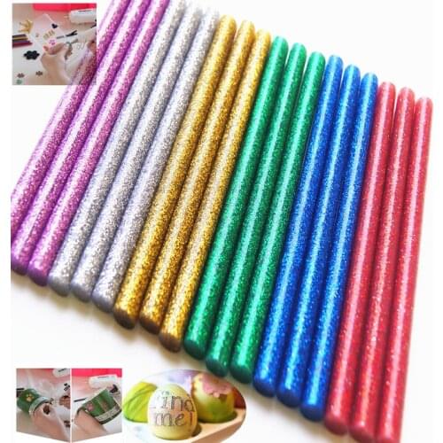 1pc 7X100mm Glitter Powder Colored Hot Melt Glue Sticks Home Glue Gun Adhesive Jewelry Christmas Crafts DIY Phone Case Beauty