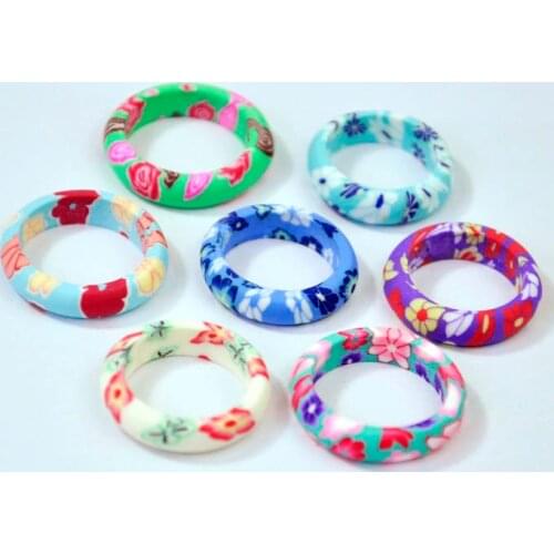 25Pcs New Lovely Cartoon Flowers Soft glue Ring For Women Girls Soft Rubber Jewelry Environmental Protection LR4064