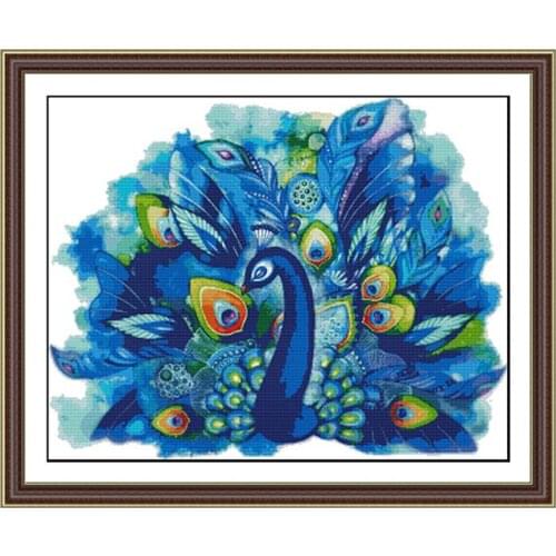 Beautiful peacock counted 11CT 14CT Cross Stitch Kit Set DIY DMC cartoon animals Cross-stitch Embroidery Needlework Home Decor