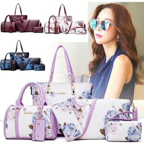 2020 New Womens Shoulder Bag Womens Handbag Style Leather Bag Fashion Six Piece Set of Plum Blossom Pattern Chinese Single PU