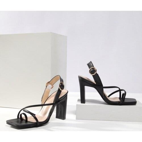 New Fashion Women High Heel Sandals Buckle Slip Flop Woman Summer Shoes Fashion Party Wedding Women Footwear Size 35-42