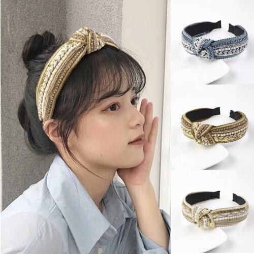 Fashion Retro Fabric Headband Solid Soft Hair Band Vintage Headwear For Simple Women Girls Classic Hair Accessories