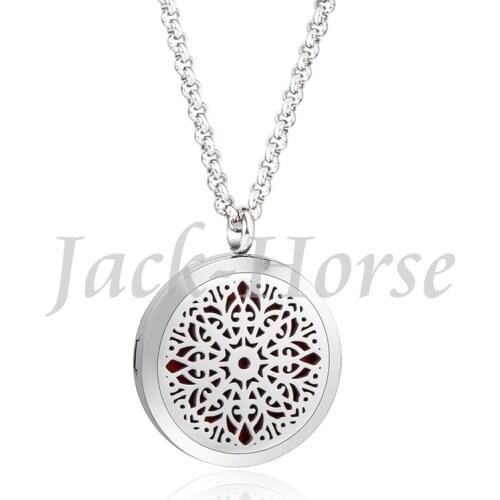 Gift jewelry 30mm aromatherapy jewelry necklace diffuser pendant stainless steel with free pads
