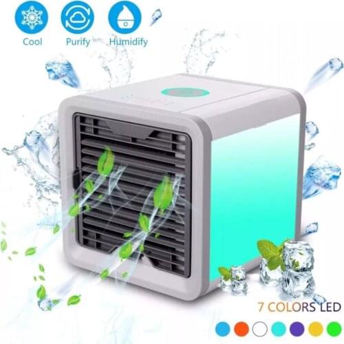 Portable Air Conditioner Humidifier Air Purifier clean 7 Colors Light Desktop Air Cooling Fan Air Cooler Fan for Office Home