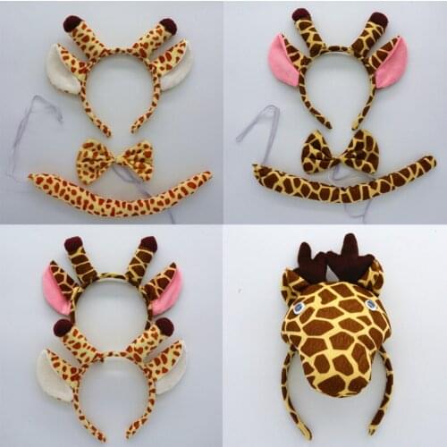 10pcs Kids Adults Giraffe Ears Headband Zoo Animal Hair Band Hair Props Party birthday Christmas Xmas Halloween