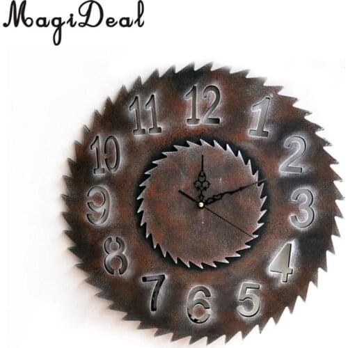 Industrial European Vintage 3D Rustic Decorative Gear Wooden Vintage Wall Clock