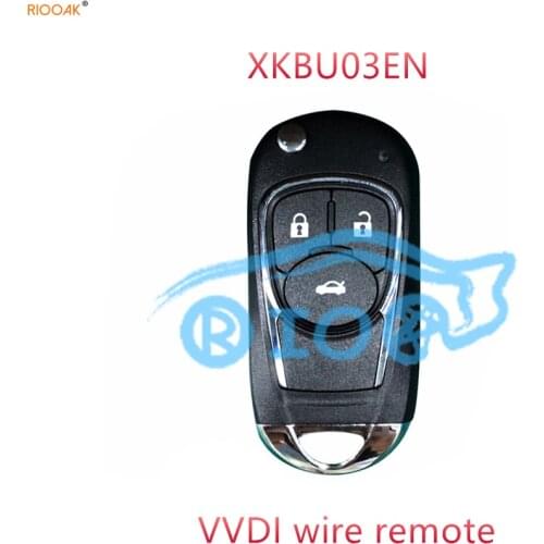 RIOOAK 10pcs/lot Xhorse VVDI2 XKBU03EN Wired Universal Remote Key Flip 3 Buttons for Buick Style for VVDI2 VVDI MINI Key Tool