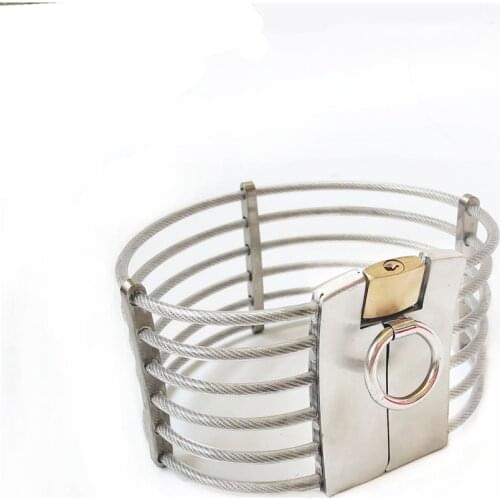 Luxury Stainless Steel Wire Necklet Neck Ring Metal Restraint Posture Collar Bondage Adult BDSM Sex Games Toy For Male Female 63