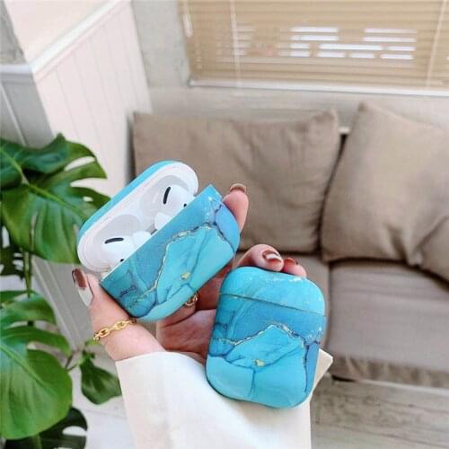 GTWIN Luxury Marble Cover For Airpods Case Marble Pattern Earphone Case For Airpods 1/2 Pro Case Bling Glitter Protective Cover