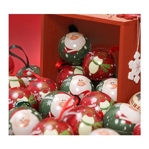 Christmas Gift Box Christmas Iron Ball Round Ball Candy Box Christmas Candy Packaging Tin Box Packaging