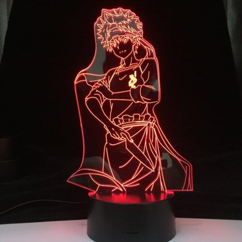Shokugeki No Soma Anime Food Wars Led Light for Bedroom Decor Night Light Childrens Birthday Gift Room Decor Anime 3d Lamp