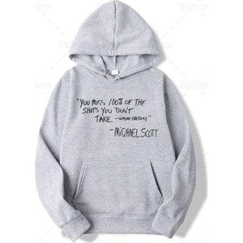 The Office Tv Show Hoodie Michael Scott You Miss 100% of The Shots You Don't Take Hoodie Sweatershirt The Office Quote