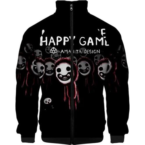 Harajuku Happy Game 3d Stand Collar Hoodie Costume Fashion Men Women Zipper Hoodies Jackets Tops Long Sleeve Sweatshirts Clothes