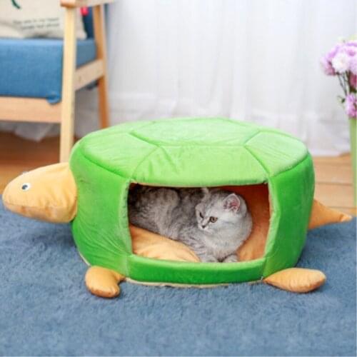 Pet supplies round folding dog nest yurts warm winter closed removable and washable cat nest Double use creative kennel