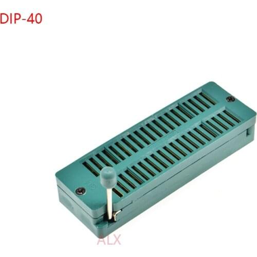 2PCS GREEN Gold DIP40 Universal ZIF ZIP IC SOCKET 40P DIP CHIP TEST Adaptor 40 PIN dip-40 40PIN 2.54MM PITCH 240-6182 CONNECTOR