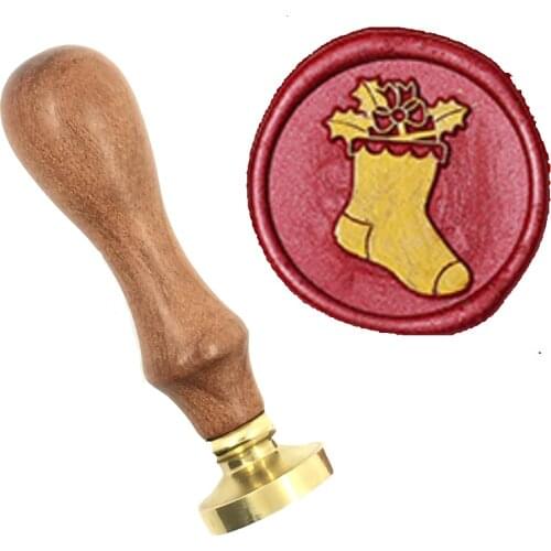 Merry Christmas New Year wax seal snowman wood handle wax,DIY Scrapbooking wax stamp copper head,Vintage and high quality10