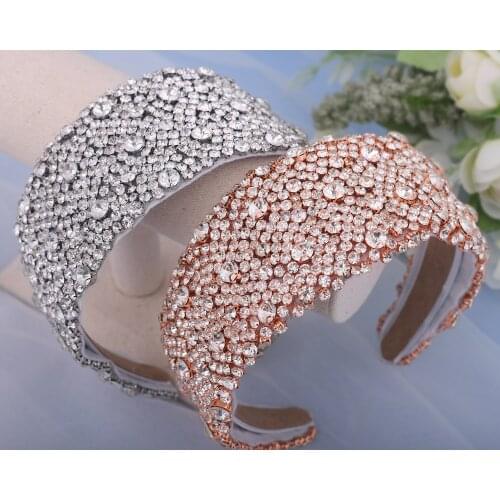 ZMHP363 Luxurious Bride Hair Accessories with Rhinestone and Crystal Wedding Get Together Prom Woman Headband Girlfriend Gift