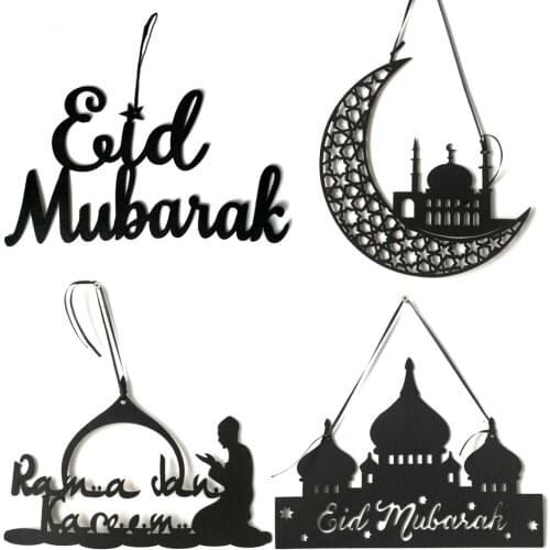 1pc Non-woven Pendants Eid Mubarak Ramadan Kulbang Alphabet Castle Home Ornaments Islam Muslim Activities Decorations
