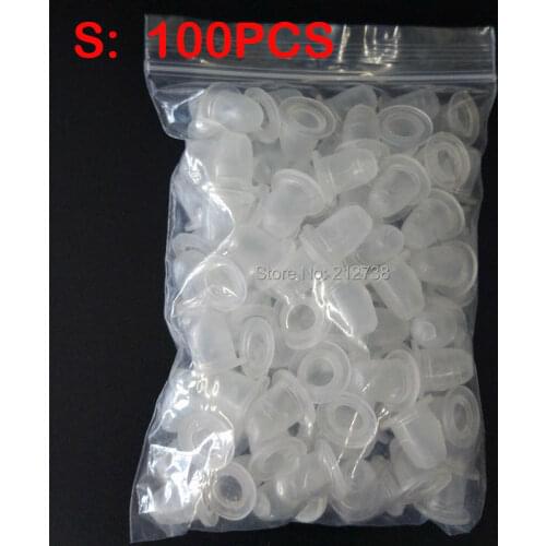 100pcs/lot S tattoo ink cup for tattoo machine Soft Silicone Ink Cups for makeup blade needles