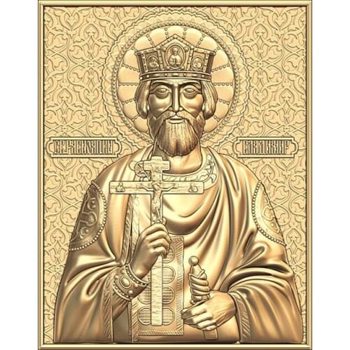 3d model for cnc STL format Religion 3d Relief Model STL Router 3 axis Engraver ArtCam Svyatoy-Knyaz-Vladimir