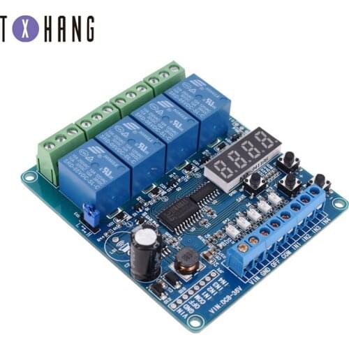 DC 8-36V 4-channel multi-function relay delay / self-locking / cycle / timing / linkage / control module PLC diy electronics