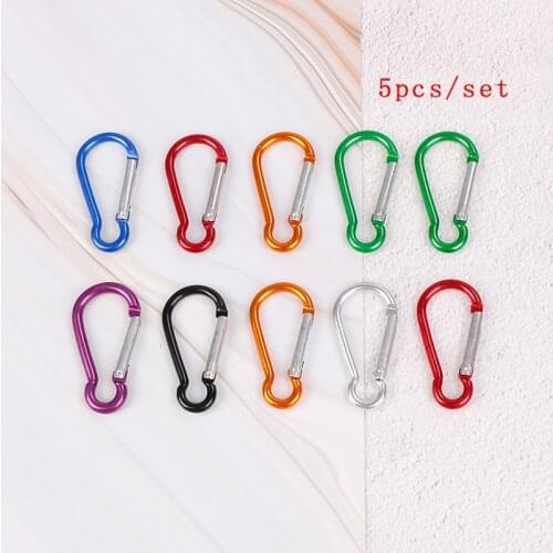HOT!Camping Keyring Snap Hook Outdoor Travel Kit Aluminum Carabiner D-Ring Key Chain Clip 5pcs/lot