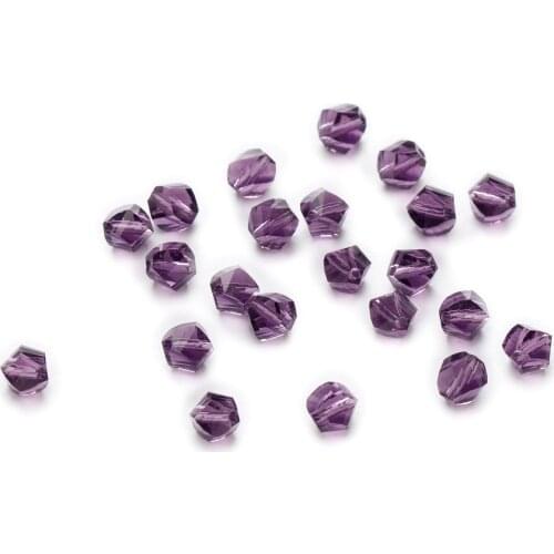 50 Piece Violet Twisted Cut Faceted Crystal Glass Spacer Beads For Handmade Bracelet Necklaces DIY Jewelry Making 6-10mm