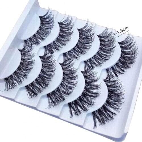 80% Hot Sale 5 Pairs 3D Mink Eyelashes Natural Thick Long 10-15mm Lashes Fake Eyelash Handmade Soft Eye Makeup Extension Tools