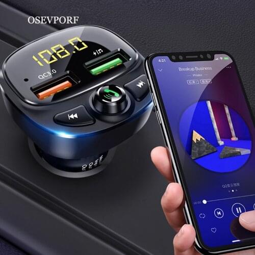 Car Charger Quick Charge 3.0 Dual USB Fast Charging Bluetooth Wireless Transmitter For iPhone Samsung Xiaomi Mobile Phone In Car