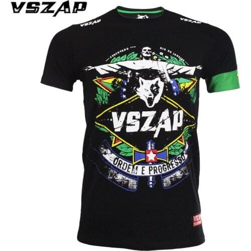 VSZAP boxing Shirts Skin cotton Thermal under Short Sleeve Jerseys Rashguard MMA Crossfit Exercise Workout Fitness Sportswear
