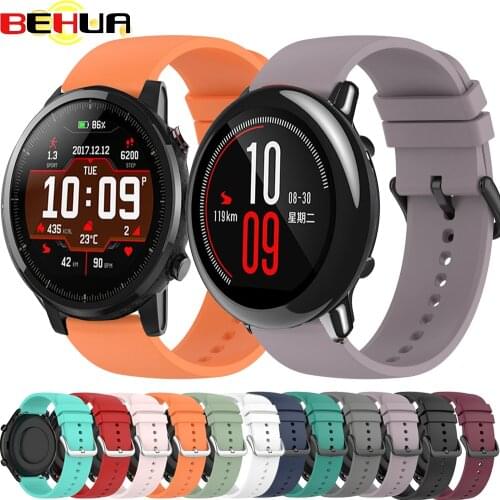 BEHUA 22mm Wristband For Xiaomi Huami Amazfit Stratos Pace 2S 2 3 Sport Strap 20mm for Amazfit Bip Youth Pace Watchband Correa