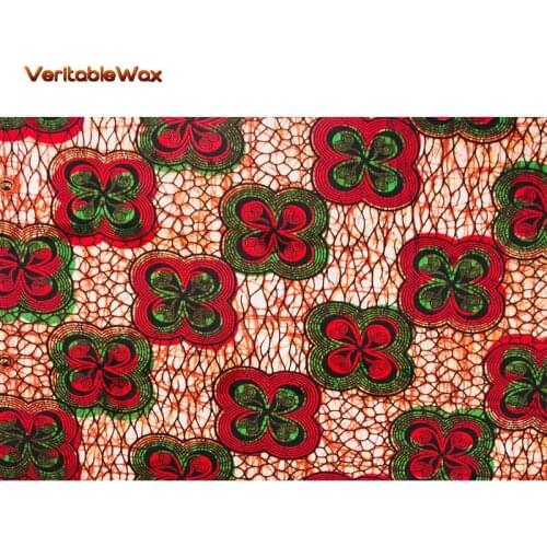 Hot Sale African Real Wax Print Fabric veritablelwax Prints Fabric 100% Cotton African Real Wax Print Fabric 6 Yards/piece PL090