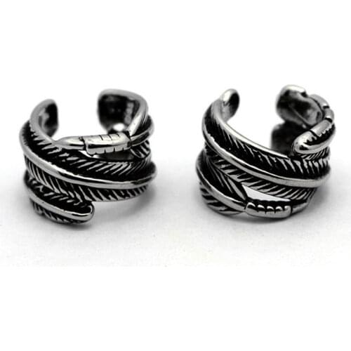 UMGODLY Hot Sale Retro Leaves Clip Earrings High Quality Stainless Steel Earrings Fashion Cute Man Women Jewelry Gift