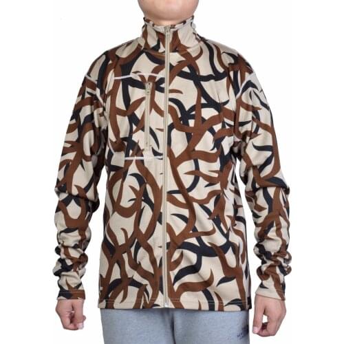 Mens 100% Merino Wool Camouflage Labrador Heavyweight Full Zip Sweater Top Jacket One Layer Coat Outwear Open Stitch Thermal