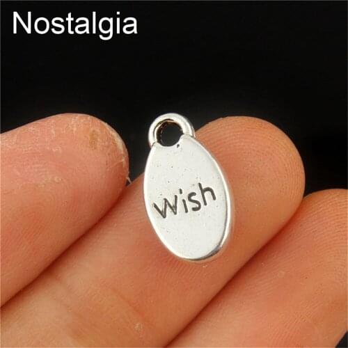 Nostalgia 20pcs Word Message Wish Inspirational Small Charms Pendants Jewelry Making