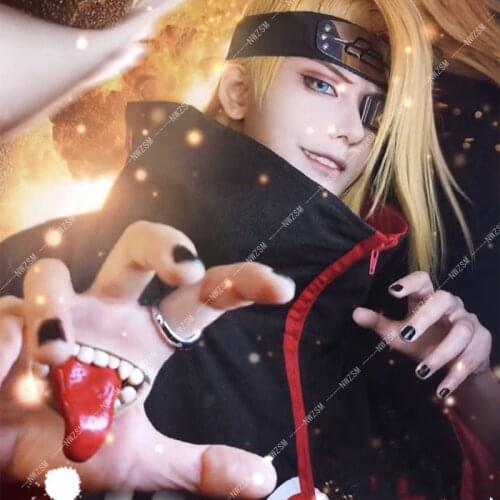 NEW Akatsuki Deidara Akatsuki Cosplay Costume Cloak Halloween Man Woman Cosplay Costume Accessories
