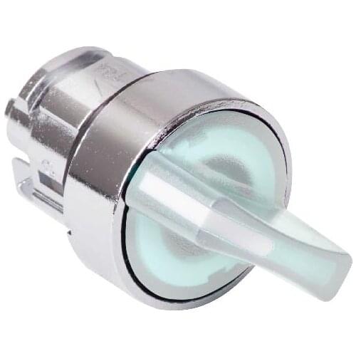 ZB4BK1213 White illuminated selector switch head Ø22 2-position stay put