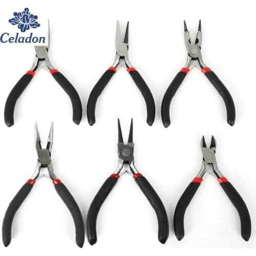 New Arrival 6pcs/set Length 11/12/13 cm Black Color Handle Pliers For DIY Jewelry Making Pliers Tools