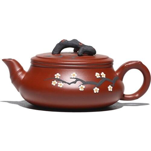 Authentic Yixing, Purple Clay Teapot, Zisha, Handmade, Tea Set, Tea Drinking, Huanglongshan Mud, Dahongpao Songmei Flat Drum Pot