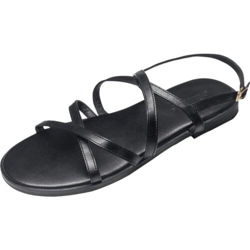 Sandals 2021 New Summer Travel Sandals Womens Soft Soled Flat Heel Roman Style Leisure Sandals