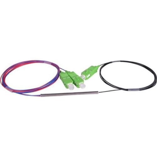 SCAPC PLC 1X2 Mini Fiber Optic splitter 1X2 With SC/APC Conector FBT PLC Steel tube Optical Splitter Optic Coupler Free shipping