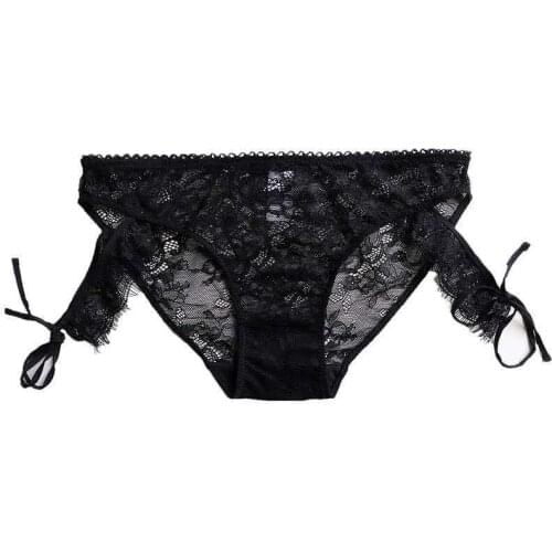 Sexy Japanese lace briefs belted low waist girdle mesh briefs women