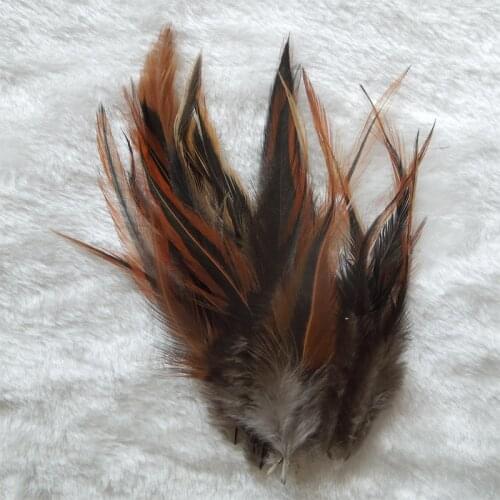 Plume! 50Pcs/Lot! 4-6" Black Middle Saddle Badger ROOSTER NATURAL HACKLE FEATHERS for Clothes DIY Decoration ,Fly Tying Material