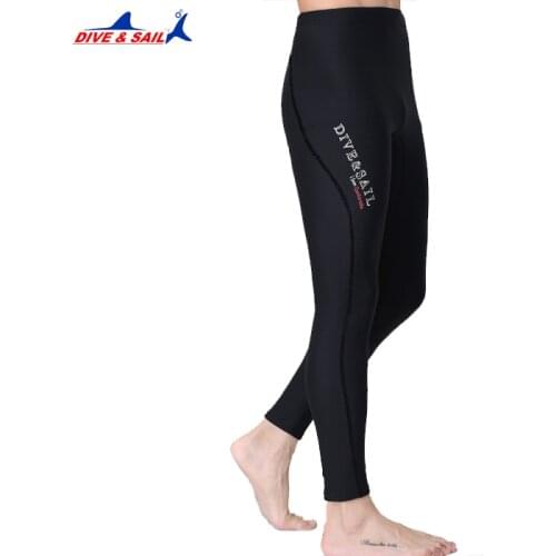 DIVE&SAIL 3MM Neoprene Diving Pants for Men Winter Swimming Rowing Sailing Surfing Wetsuit Material Keep Warm Black