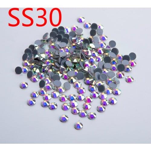 SS30 288pcs/bag AB Glass Hotfix Stones Rhinestones Heat Transfer DIY For Garment