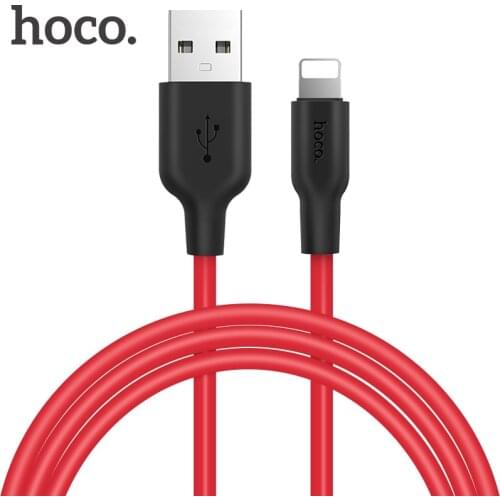 Hoco 2A Silicone USB Phone Cable For iPhone 12 Pro Max 12 Mini Data Transmission Wire Cord For iPhone 11 Pro XS MAX XR 7 Durable