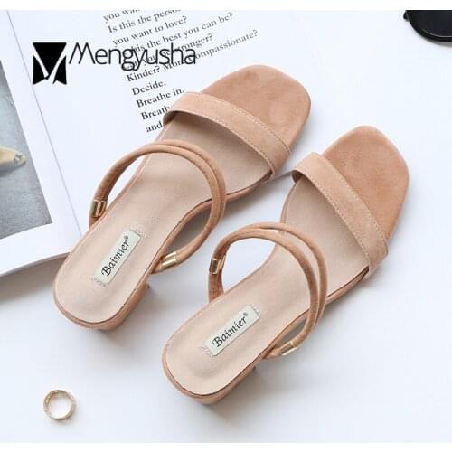 2018 Hot sale graceful gladiator sandalias mujer concise thick high heels ladies two wear ankle band sandals women summer shoes